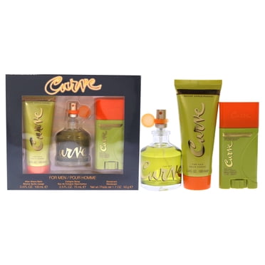 Curve by Liz Claiborne pour Hommes - Coffret Cadeau 3 Pcs Vaporisateur EDC 2,5 Oz, Baume après-Rasage 3,4 Oz, Bâton Déodorant 1,7 Oz