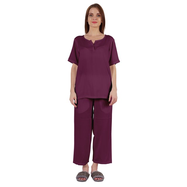 Inkmeso Ensemble de Pyjama à Manches Courtes pour Femmes, T-Shirt Henley et Ensemble de Vêtements de Nuit