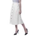 thumbnail image 3 of Moomaya Womens Below Knee Length A-Line Skirt Front Button Casual Skirt w/ Pockets, 3 of 6