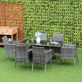 thumbnail image 2 of Outsunny Garden Dining Set with Cushions, Patio Conversation Furniture Set, 2 of 10