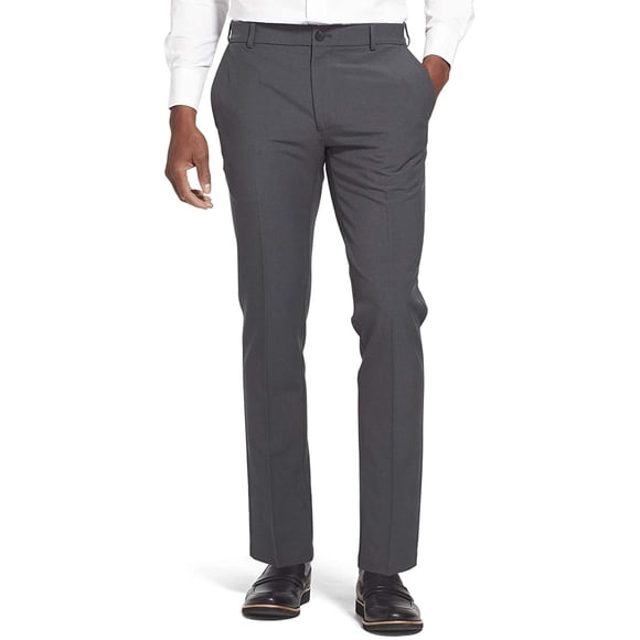 Van Heusen Mens Slim Fit Flex Flat Front Pant 32W x 29L Charcoal
