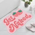 thumbnail image 2 of Yonchic Get Naked Bathroom Rugs, Soft Thick Microfiber Rug, Funny Cute Pink Strawberry Bath Mats, 20"x32" Water Absorbent Non Slip Washable Mat, 2 of 7