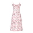 thumbnail image 4 of drppepioner Robe d'Été Femme Grande Taille Liquidation Mode Femme Camis Sans Manches Col en V Combinaison Imprimé Floral Robe Fendue de Plage, 4 of 8