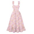 thumbnail image 2 of Ovzne Robes d'Été pour Femmes Robe d'Été Décontractée pour Femmes Imprimée d'Été Grand Ourlet Sans Manches Robe à Col en V Robe Grande Taille Imprimée Liquidation, 2 of 7