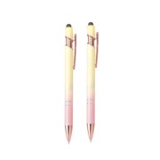 SLYNSHome 2Pcs Ballpoint Pen 2-in-1 Stylus Retractable Ballpoint Pen with Stylus Tip Yellow Metal Stylus Pen for Touch Screens