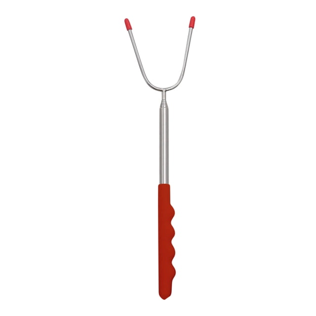 JMYHOAM Accessoires de Grillade Brochettes de Barbecue, 1 Pce en Acier Inoxydable pour Barbecue Extérieur, Rallonge de Fourche de Barbecue en Forme de U, Poignée en Bois Maison et Cuisine en Liquidation