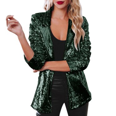 2025 Femmes Paillettes Sequins Décontracté Vêtements Femmes Grande Taille Hiver Manches Longues Paillettes Fête Chaud Manteau d'Hiver Brillant Manteau à Revers Rave Trench pour Femmes Ceinture