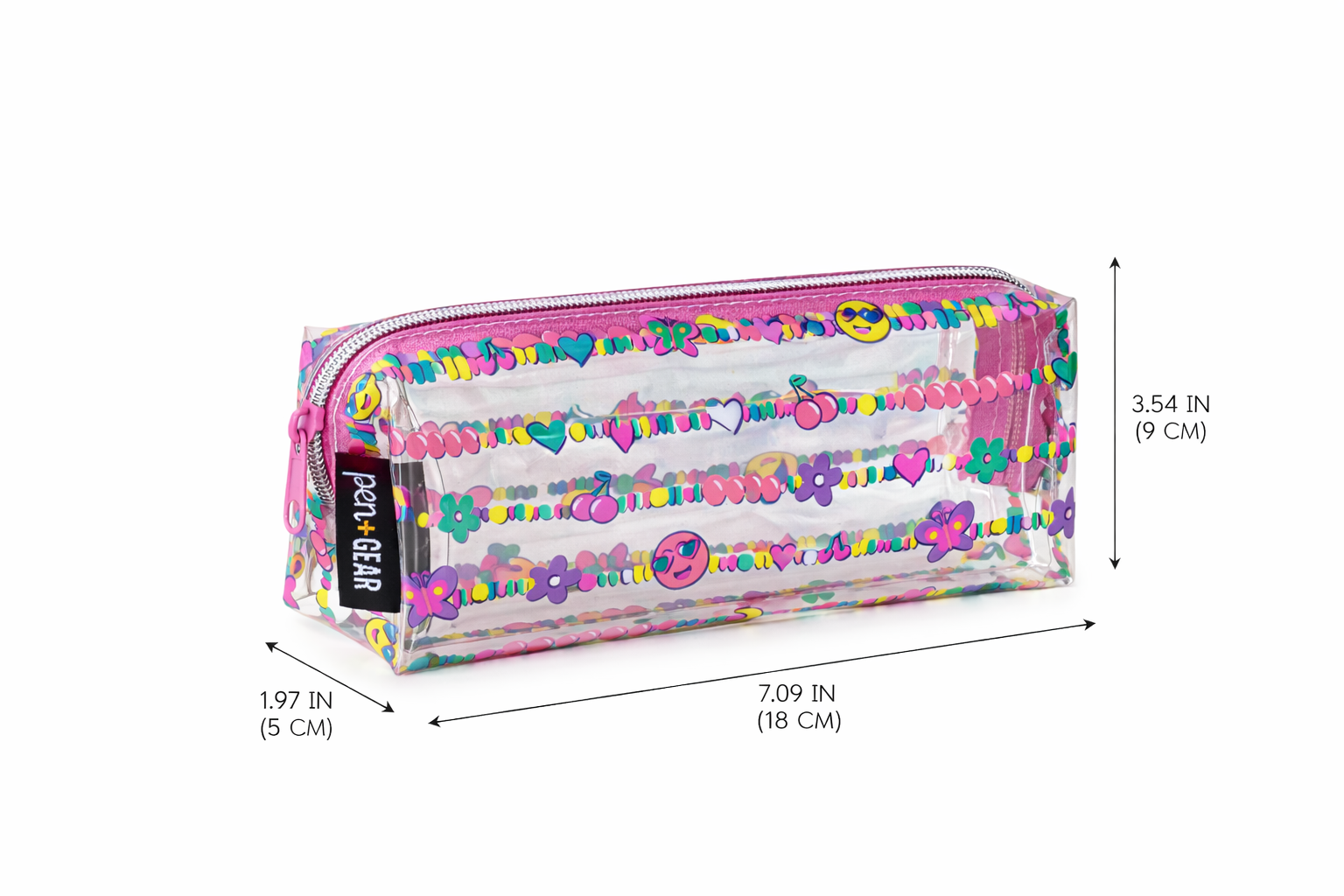 Pen+Gear Transparent Grand Étui à Crayons, Trousse à Crayons pour Enfants, Fournitures Scolaires pour la Rentrée