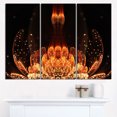 thumbnail image 1 of Bright Orange Glossy Fractal Flower - Large Floral Wall Art Canvas, 1 of 1