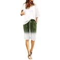 thumbnail image 1 of Kcodviy Women Gradient Print Solid Women Workout Pants Color Cotton Flax Elastic Smart Skin Fleece Pant for Women Long Pants Beach Leisure Plus Size Twill Pants for Women Trousers, 1 of 5