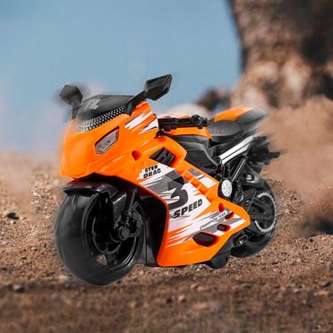 EGNMCR Moto Jouet pour Garçons à Inertie, Moto Jouet à Friction, Designs Réalistes avec Pièces Mobiles et Réservoir de Carburant Ouvrable, à Rétrofriction et à Friction, Bords Lisses, Moto en Plastique