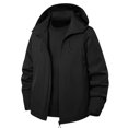 thumbnail image 1 of YOIAVAIOY Mens Waterproof Rain Jacket Waterproof Windproof Shell Jackets Drawstring Athletic Rain Coats with Zip Pockets Black XXXL, 1 of 4