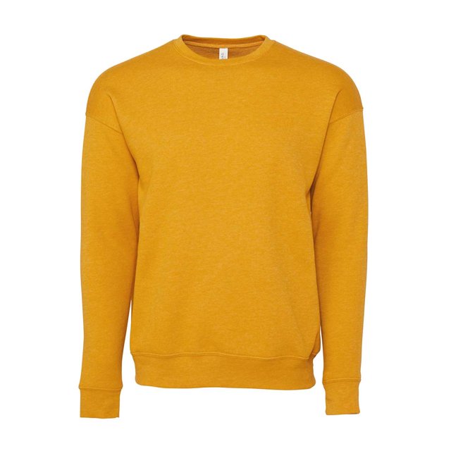Bella Canvas Men`s Drop Shoulder Fleece, M, Heather Mustard