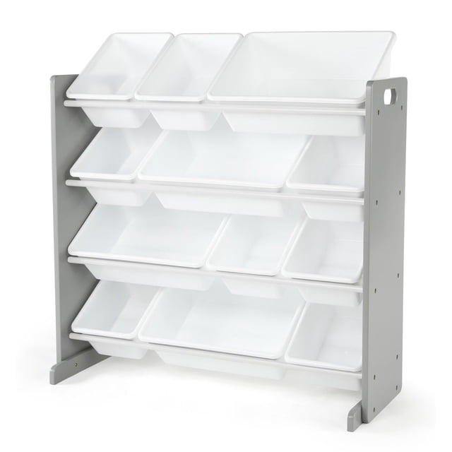 Humble Crew Tot Tutors Toy Storage Organizer with 12 Storage Bins, Espresso