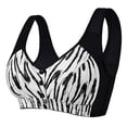 thumbnail image 1 of ManxiVoo Soutien-Gorge Sans Armatures à Fermeture avant pour Poitrine Généreuse, Grande Taille de Bonnet, Soutien, Coupe Confortable, Style Camisole Sans Coutures, Motif Imprimé, Taille TG, Noir, 1 of 6