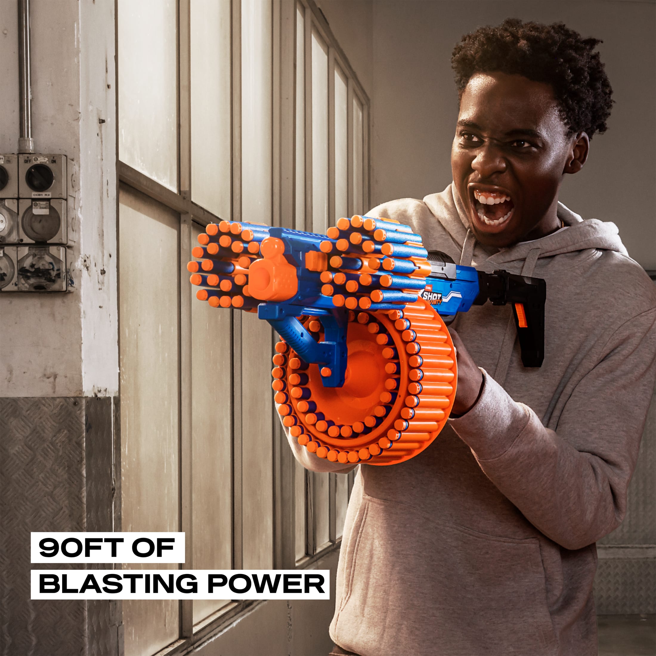 XSHOT Insanity Blitz Hammer by ZURU Outdoor Blaster with 48 Air Pocket Darts for Ages 8+