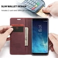 thumbnail image 2 of KOMI Wallet Case for Samsung Galaxy S8 Plus, Premium PU Leather Case Vintage Matte Wallet Flip Cover [Card Slots] [Magnetic Closure] Stand Function Folio Shockproof Full Protection Red, 2 of 5
