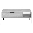 thumbnail image 4 of Monarch Specialties  Table Basse, 42" L, Rectangulaire, Cocktail, Toit Relevable, Gris, Métal Noir, Contemporain, Moderne, 4 of 9