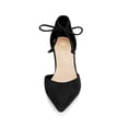 thumbnail image 3 of BLISSFUL STEP Women's Ankle Tie Block Heel Pointed Toe Dress Pumps, 3 of 7
