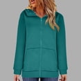 thumbnail image 4 of cllios Chandails à Capuche pour Femmes Vestes de Survêtement à Fermeture Éclair Col Ras du Cou Grande Taille Manches Longues Manteau Uni Coupe Classique Veste à Capuche, 4 of 8