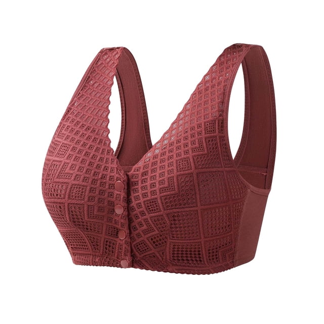 B91xZ Womens Bralettes Front Close Wirefree Back Support Posture Full Coverage Bra,A 36