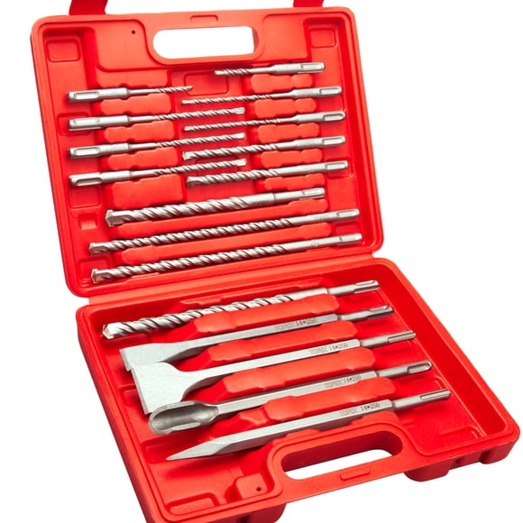 TOPEX 17 Piece SDS PLUS Rotary Hammer Drill Bits Set & Chisel Bits Hole Tool Set