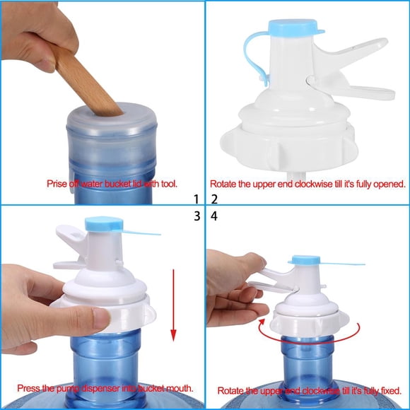 Fdit Drinking Water Dispenser,Manual Operated 5 Gallon Bottle Jug Pump Drinking Water Spout Dispenser with Dustproof Cap