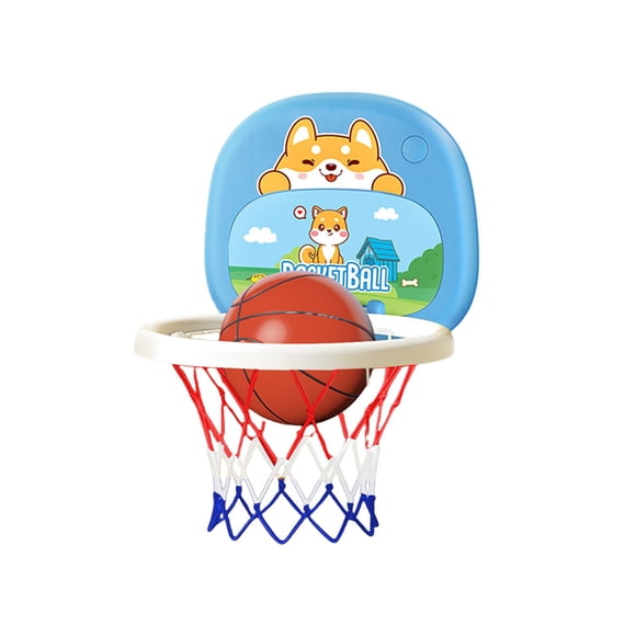 Panier de Basketball Intérieur Bleu pour Tout-Petits Ensemble de Basketball Suspendu Mini Jouet de Basketball pour Enfants Jouet d'Entraînement Sportif Précoce 11.42X9.84X2.09 Pouces 0.72Lb