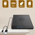 thumbnail image 2 of 7 in 1 External CD/DVD Drive USB 3.0 DVD Player with 2 USB/Type-C Ports ,Latest USB 3.0 Tech, 2 of 5