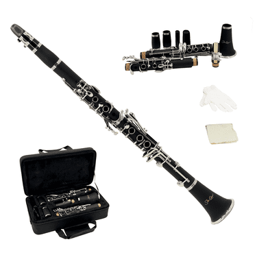 StarQuest Clarinette Sib Corps en ABS Durable avec 17 Touches Nickelées, Idéal pour Musiciens Débutants à Expérimentés, Étui Durci et Anche Inclus