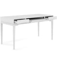thumbnail image 3 of Allora 60" Wooden Mid Century Modern Solid Hardwood Computer Desk in White, 3 of 8