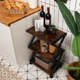 thumbnail image 4 of Gymax Mobile Printer Stand 3 Tier Storage Shelves Printer Cart w/ Pads Coffee, 4 of 10