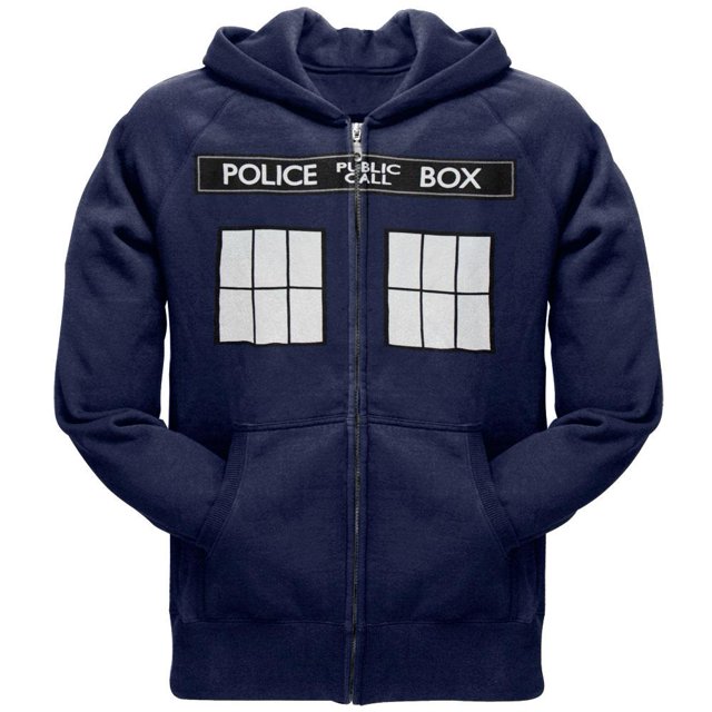 Doctor Who - Grand Chandail à Capuchon à Glissière TARDIS