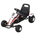 thumbnail image 1 of Aosom Kart à Pédales pour Enfants, Voiture à Chevaucher Style Course avec Siège Ajustable, Roues en Plastique, Frein à Main et Levier de Vitesse, Noir, 1 of 9