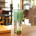 thumbnail image 1 of Gobelet en Verre et Bouteille pour 700 ml, Gobelet de Voyage Isolé à Double Paroi avec Couvercle et Paille, Porte-Boisson Transparent Réutilisable pour Usage Quotidien, 1 of 3