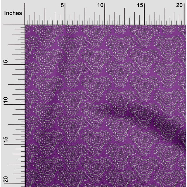 oneOone Georgette Viscose Fabric Floral Block Print Fabric BTY 42 Inch Wide