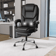 thumbnail image 2 of Homall Chaise de Bureau Réglable en Hauteur avec Massage, Chaise d'Ordinateur Inclinable Ergonomique en Cuir pour Cadre, Soutien 8 Heures, Conception Robuste, Noir, 2 of 7