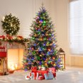 thumbnail image 4 of Costway 7 FT Pre-Lit Christmas Tree Hinged with 470 Multi-color Lights & 1646 Branch Tips, 4 of 10