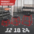 thumbnail image 3 of GloryStar Plyometric Jump Box Set, 12/18/24 Inch Heavy-Duty Steel Plyo Platforms with Anti-Slip Surface for Home Gym, 3 of 9