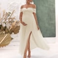 thumbnail image 3 of Robe à Fente Haute, Robe Mode Décontractée Sans Bretelles en Maille à Fente Haute, Robe de Maternité pour Femme, 3 of 7