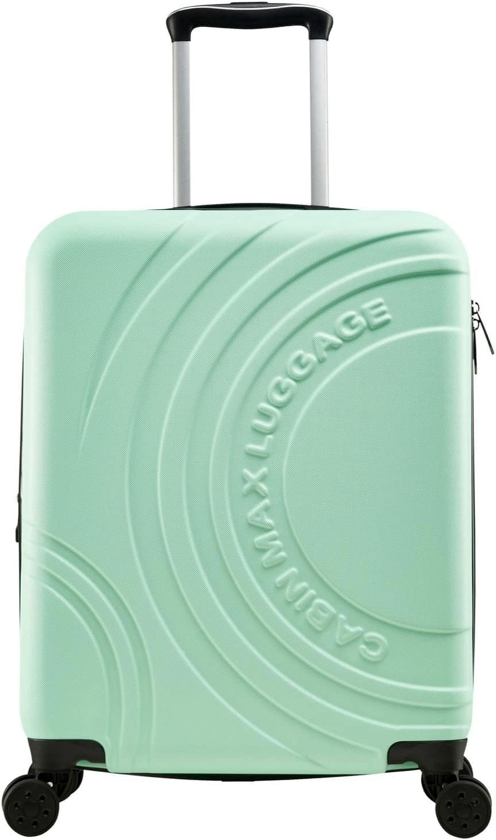 Cabin Max Velocity 55x40x20cm (22x16x8") Expandable Suitcase 4 Wheel Luggage Cabin Bags Suitable for Ryanair, Easyjet, Jet 2 Carry On (Mint Green)