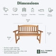thumbnail image 3 of All Things Cedar 51 Inch Wood Garden Bench, Outdoor Patio Seating, Natural, 3 of 8