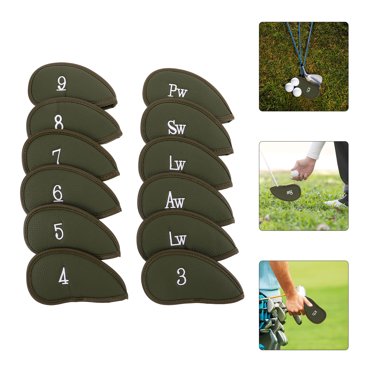 UPOUART 12pcs PU Golf Head Covers Light from Collision Damage for Golf Enthusiasts