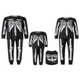 thumbnail image 1 of Pyjamas d'Halloween Assortis pour la Famille, Imprimé Squelette, Col, Manches Longues, Hauts + Pantalons Longs pour Parents et Enfants, 1 of 6