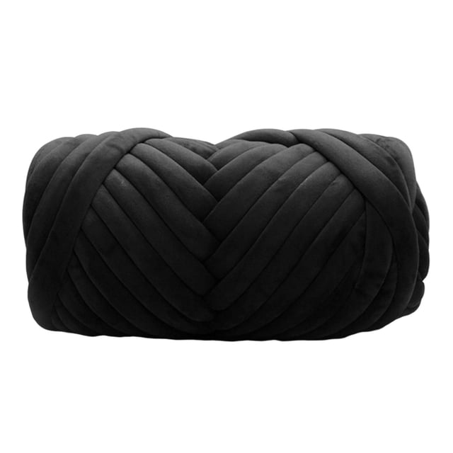 Fil Épais pour Tricotage à Bras Fil Tubulaire Jumbo Crochet Lavable Doux Poids Noir