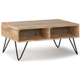 thumbnail image 1 of Simpli Home Hunter Petite Table Basse à Plateau Relevable avec Rangement Caché et Compartiments Ouverts, Naturel, 1 of 9