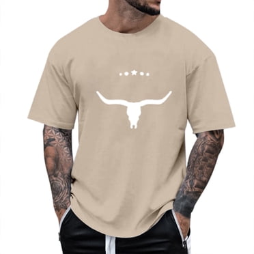 LUOGENLI T-shirts pour Homme pour Hommes T-Shirt à Imprimé Floral à Manches Courtes à Col Rond pour Tenue Décontractée 4TG T-shirts pour Hommes T-shirts Graphiques Fête de la Saint-Patrick Beige XXXXXL