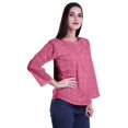 thumbnail image 3 of Moomaya Haut à Manches Longues Imprimé avec Patte de Boutonnage, Col Rond, Tunique d'Été Décontractée pour Femme, 3 of 5