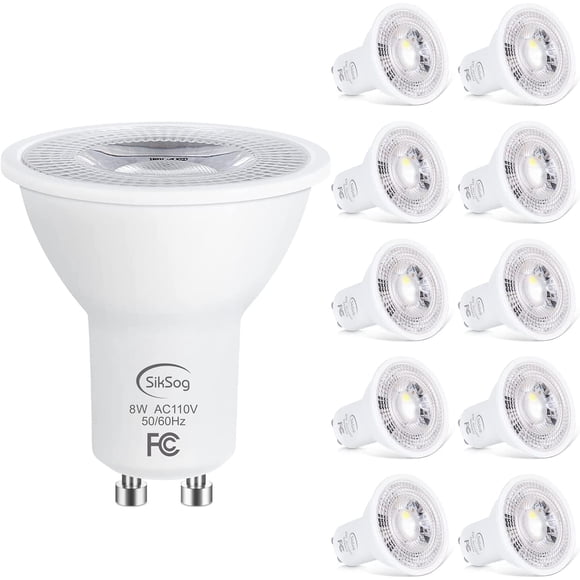 GU10 LED Bulbs 5000K Daylight White, 8W Equivalent 70W Halogen, 720lm, Non Dimmable Spotlight, 120° Beam Angle, CIR≥85, ETL Listed LED Light Bulbs for Recessed Track Lighting, Pack of 10
