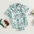 thumbnail image 3 of Fortune Infant Boy Cow Print Romper Baby Short Sleeve Button Up Shirt Bodysuit, 3 of 8